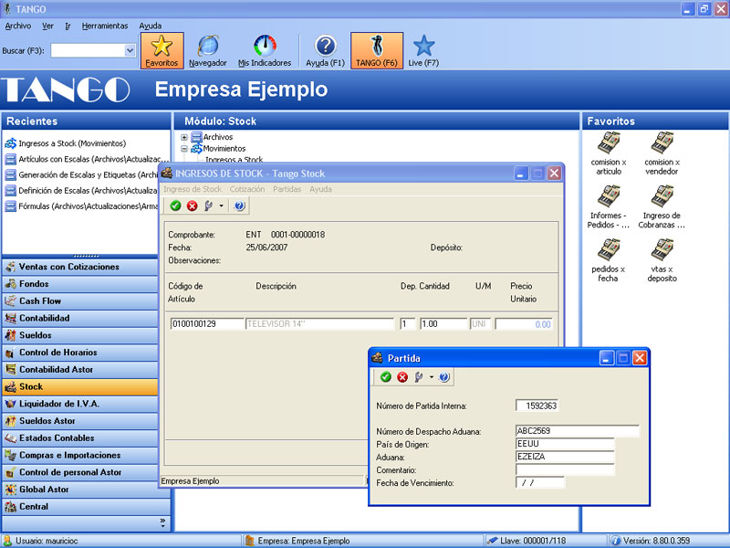 Curso de Tango Gestión